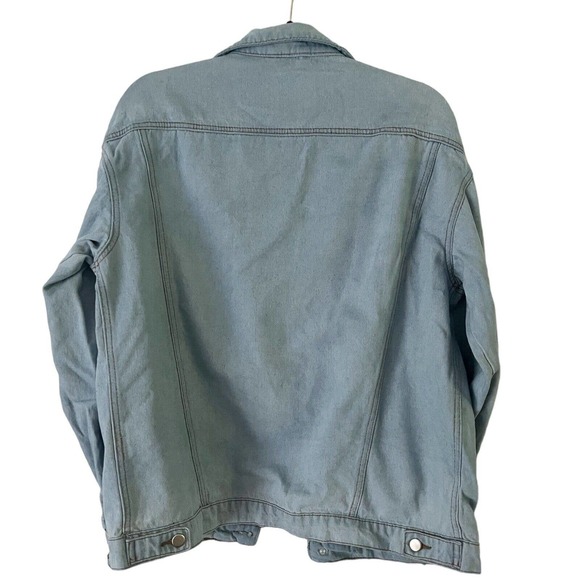 American Threads Light Wash Cotton Denim Button Front Jean Jacket Size Medium - Picture 2 of 5